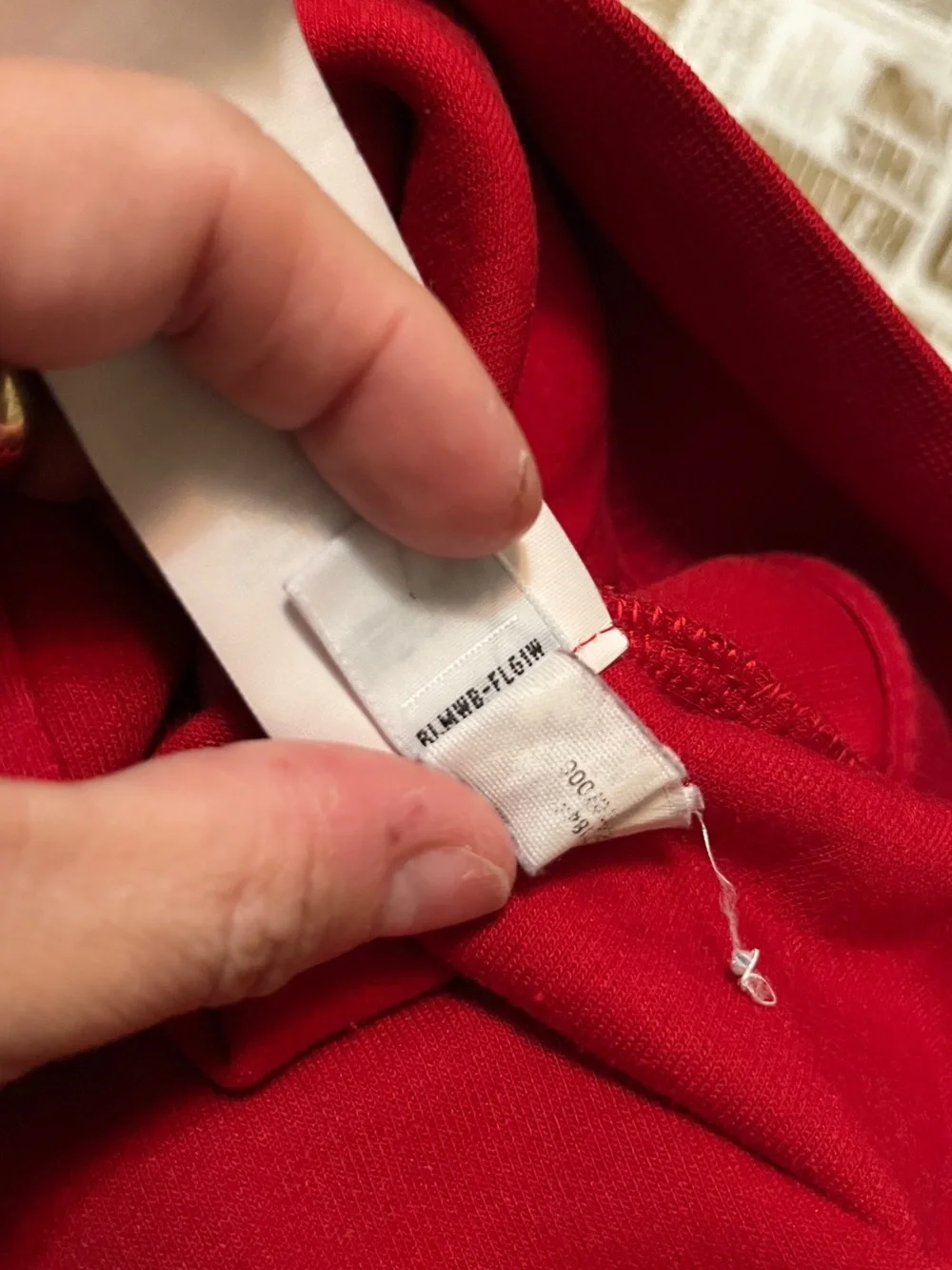 Polo by Ralph Lauren Red Zip-Up Hoodie with Black 'P' Patch Mens Medium